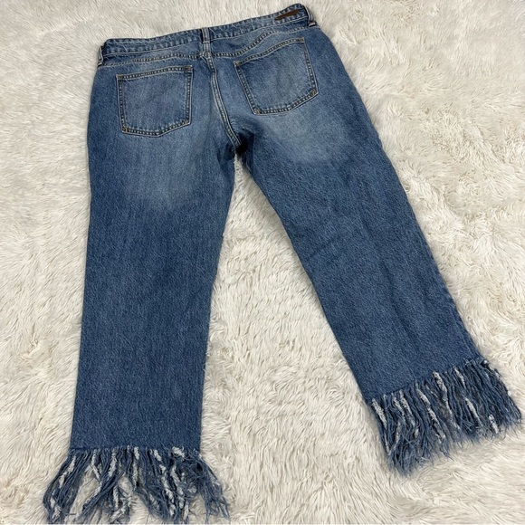 Anthropologie Pilcro and the Letterpress fringe hem cropped denim jeans size 31 - Picture 9 of 14